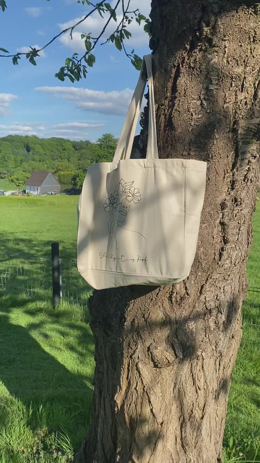 Jutetasche „Glück im Kopf“